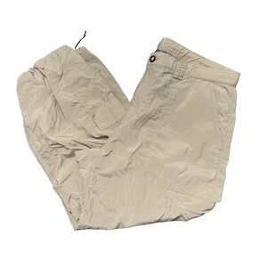 The North Face Women's Nylon Cargo Hiking Capris Size Large Tan Pockets Outdoors